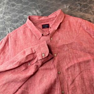 UNTUCKit Mens XX-Large Pink 100% Linen Button Down Shirt Certan-De-May WR